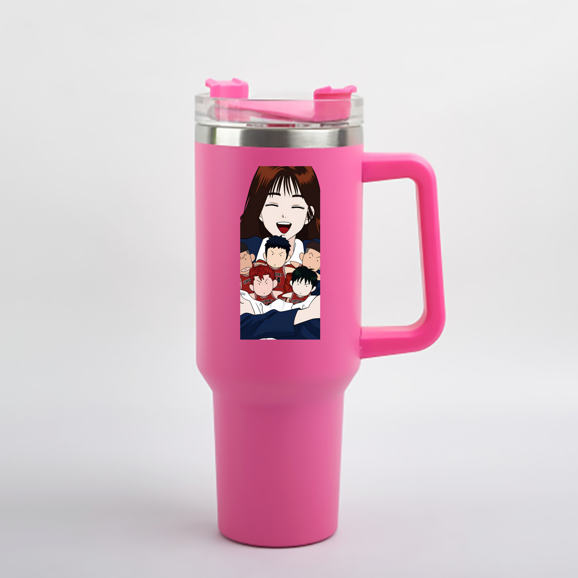 （画像用） SLAM DUNK／スラムダンク 1200mL車用タンブラー - クリスタルステッカー（プラスチックストロー付き）